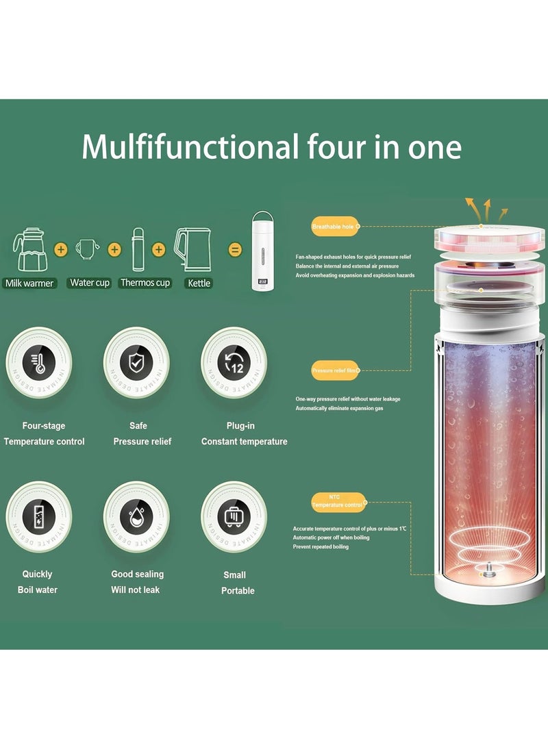 Travel Electric Kettle, Portable Electric Heating Mug, Water Heater with 4 Temperature Preset Controls, Automatic Shutoff and Dry-Boil Protection, Small Mini Portable Kettle 500ml  - Image 5