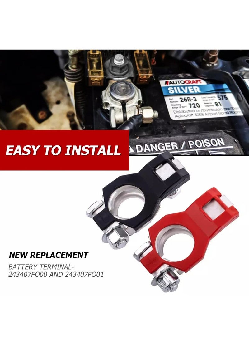 Generic - Battery Terminal Connector, Top Post Battery Cable Terminal Clamp Set, 1 Pair Positive and Negative, Car Battery Terminal Connectors, Battery Connector for SUV, Van, Truck and Motorcycle - Image 1