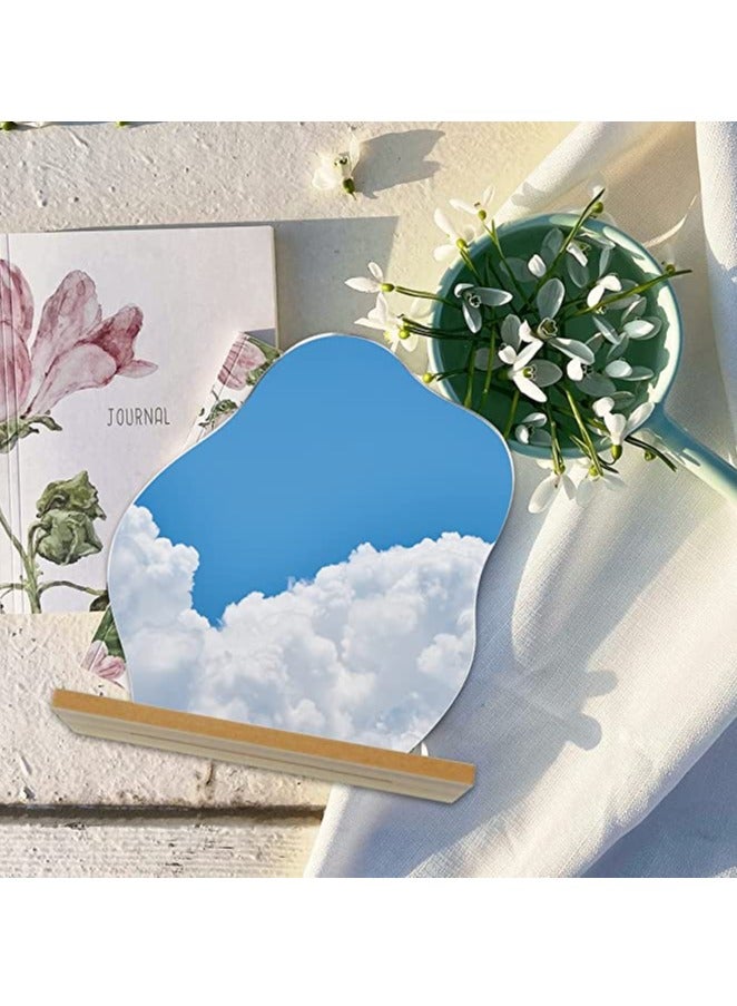 SYOSI Acrylic Makeup Mirror for Desk with Stand-Aesthetic Desk Decor Vanity Mirror-Frameless Table top for Bedroom,Living Room and Minimal Spaces Room Decor (Baby Fat) - Image 5