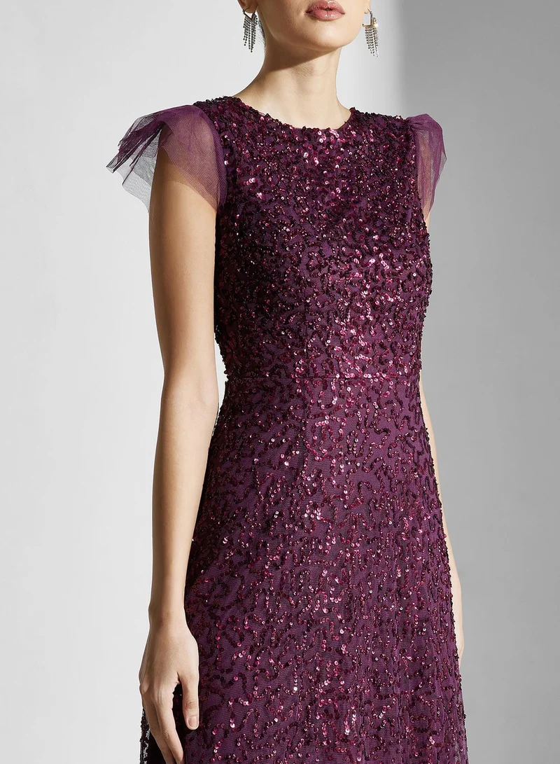 Coast Cap Sleeve Sequin Dress