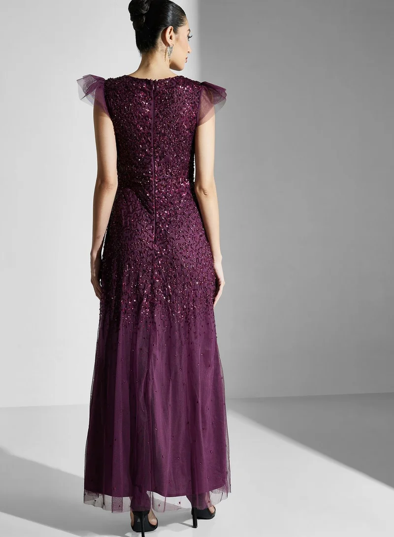 Coast Cap Sleeve Sequin Dress