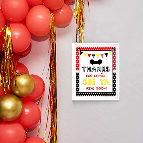 OrangeDolly Mickey Birthday Signs - 8" x 10" Set of 4 Mickey Mouse Party Signs - Mickey Mouse Food Labels - Come Inside Its Fun Inside Sign - We've Got Ears Say Cheers Sign - Hot Diggity Dog Bar Sign Mickey Mouse - Image 2