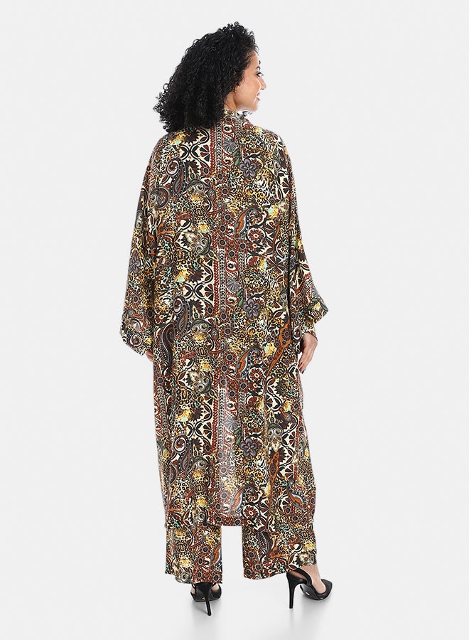 Red Circle Women's Kimono Floral Pants Suit - Image 3