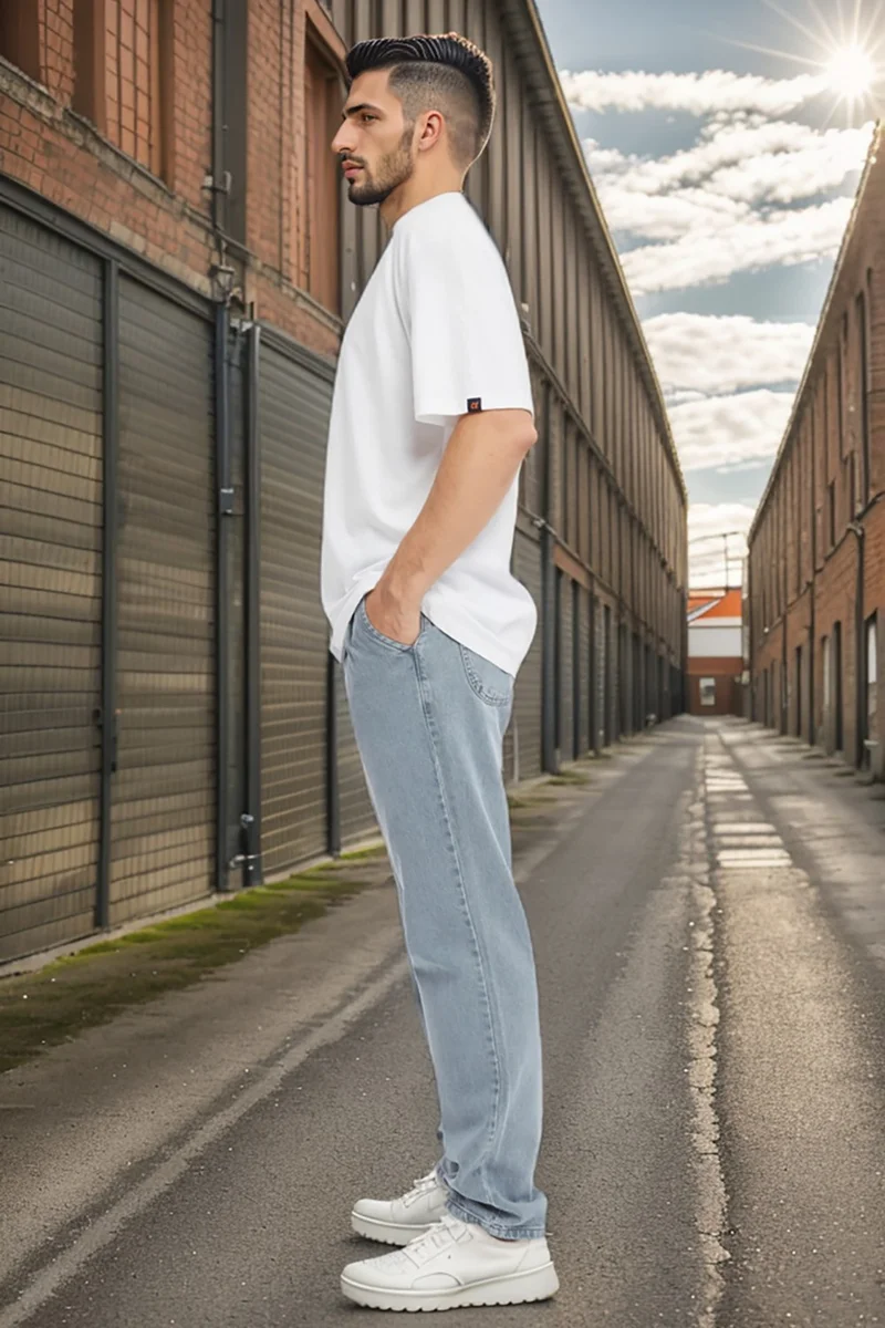 Cedy Denim Men's Pleated High Waist Loose Cut Baggy Loose Fit Jean PANTS-C354