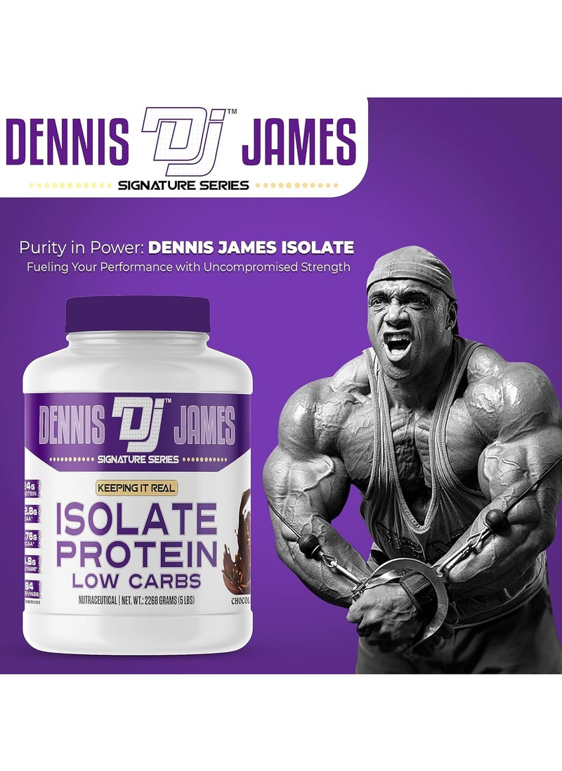 DENNIS JAMES - Signature Series Isolate Protein Low Carbs 5lbs, Mango - Supports Muscle Recovery and Strength (84 Servings) - Image 1
