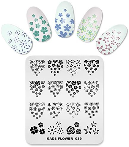 KADS Nail Stamping Plate Flower Nature Nail Art Stamp Template DIY Image Template Manicure Stamping Plate Stencil Tools FL039
