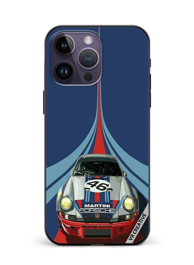 VR CREATIVE Protective Case Cover For Apple iPhone 15 Pro Martini Porsche 46 Racing Car Design Multicolour - Image 1
