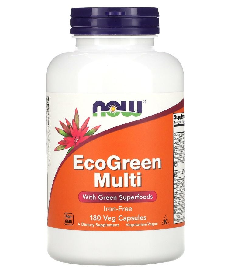 now EcoGreen Multi Iron-Free 180 Veg Capsules