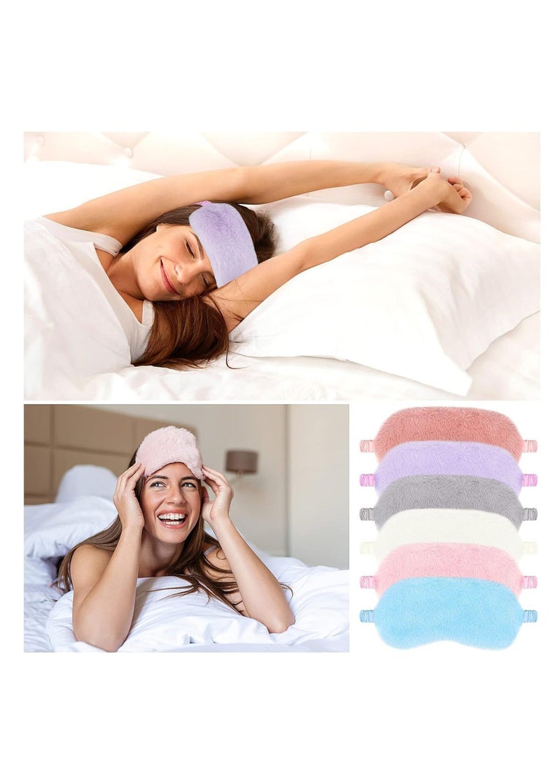 Y&D Soft Silk Eye Masks for Women Comfortable Blackout Blindfold Covers with Elastic Strap - Fluffy Cover Relaxing Sleep 6-Pack - Image 5