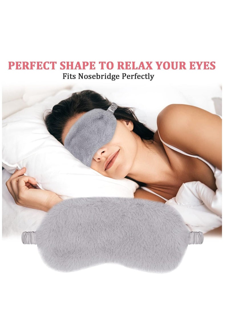 Y&D Soft Silk Eye Masks for Women Comfortable Blackout Blindfold Covers with Elastic Strap - Fluffy Cover Relaxing Sleep 6-Pack - Image 3