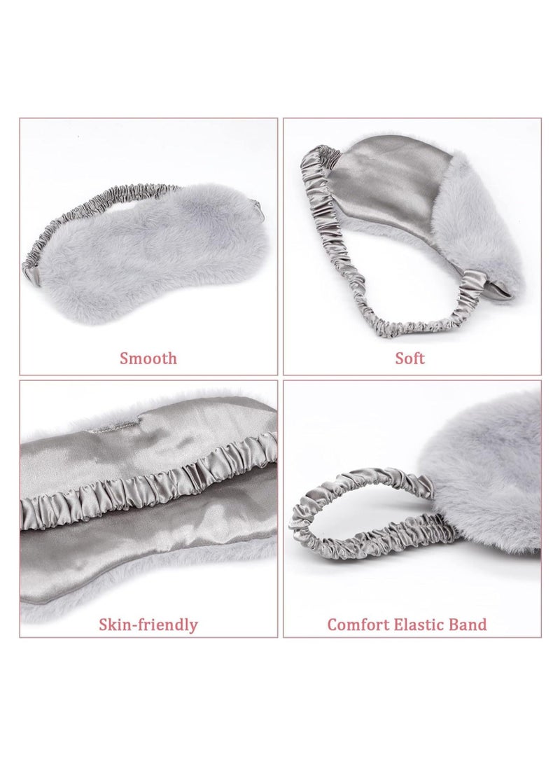 Y&D Soft Silk Eye Masks for Women Comfortable Blackout Blindfold Covers with Elastic Strap - Fluffy Cover Relaxing Sleep 6-Pack - Image 2