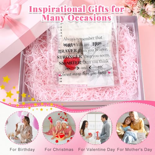 Dansydaisy 20 Pcs Inspirational Gifts Bulk for Women Always Remember You Are Braver Than You Clear PVC Thank You Gift Bags Reusable Goodie Bags with Handles for Mother's Day Wedding 7. 87 x 7. 87 Inch - Image 4