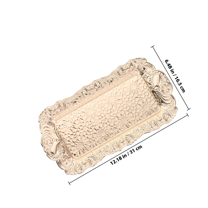 Iron Jewelry Tray Perfume Tray Multi-purpose Cosmetics Tray Table Serving Tray - Image 2