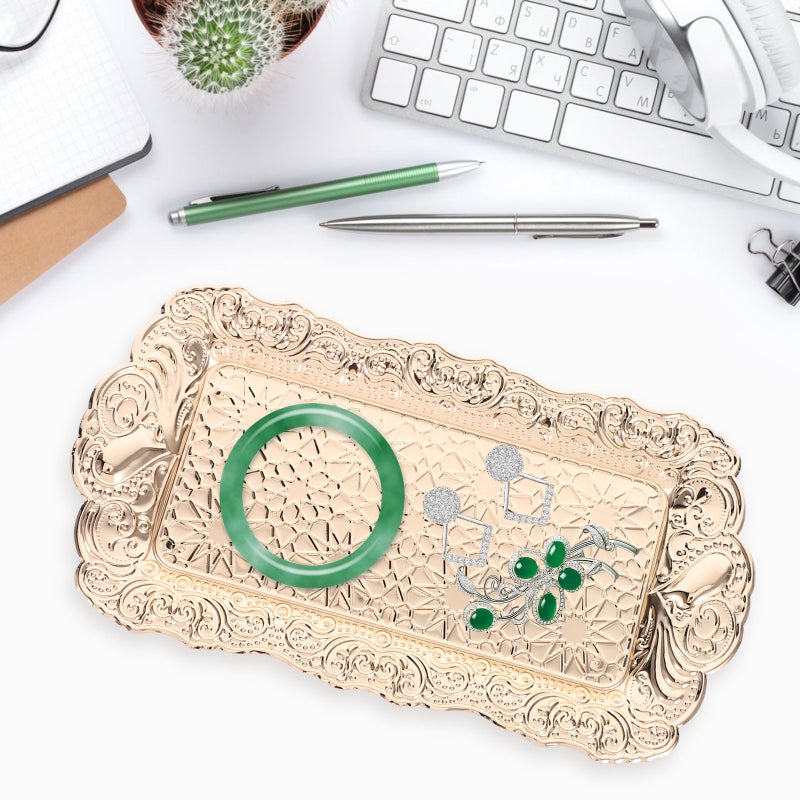 Iron Jewelry Tray Perfume Tray Multi-purpose Cosmetics Tray Table Serving Tray - Image 4