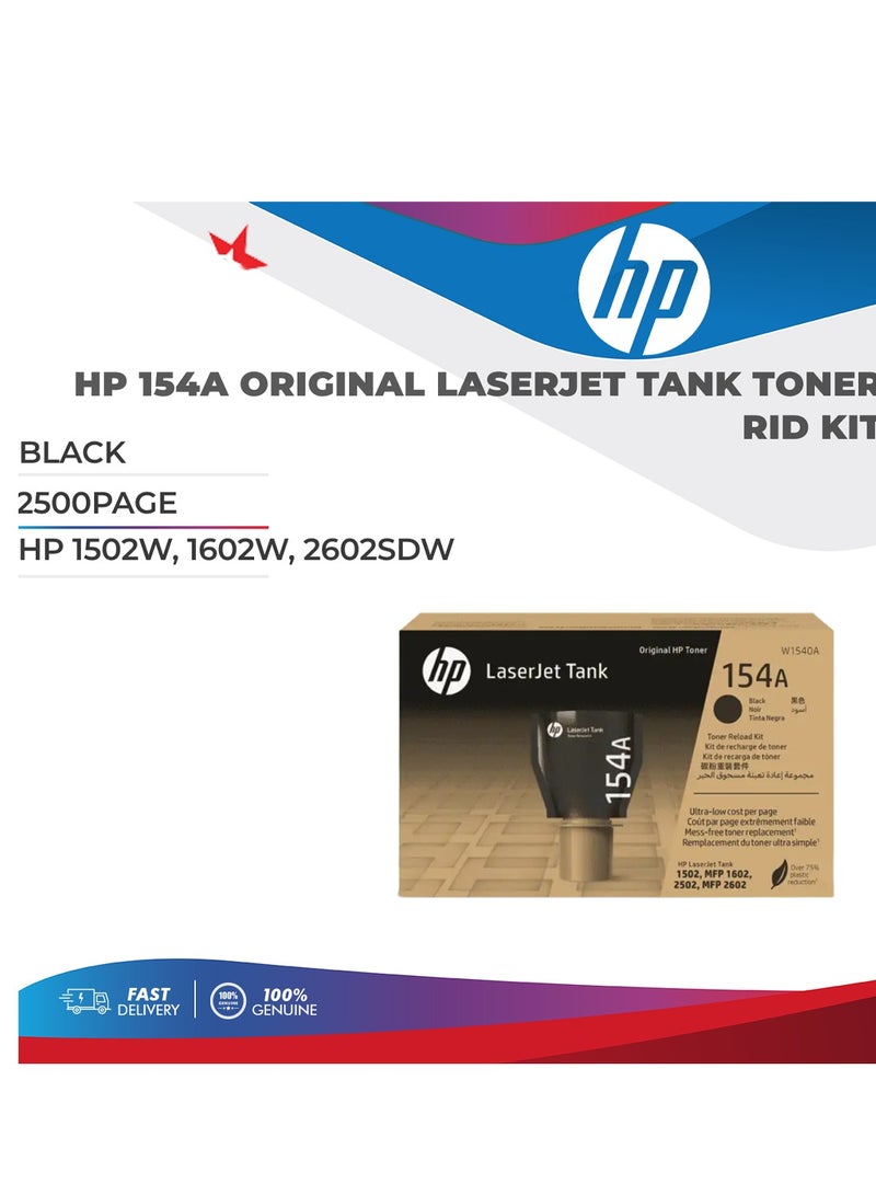 HP طقم إعادة تحميل مسحوق الحبر الأصلي لخزان LaserJet 154A W1540A باللون الأسود - Image 3