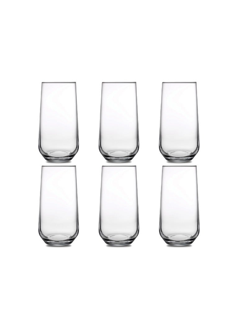 Pasabahce Allegra 6 Piece Hi Ball Set – Allegra-470ml- Clear Color-Turkey Made Clear - Image 1