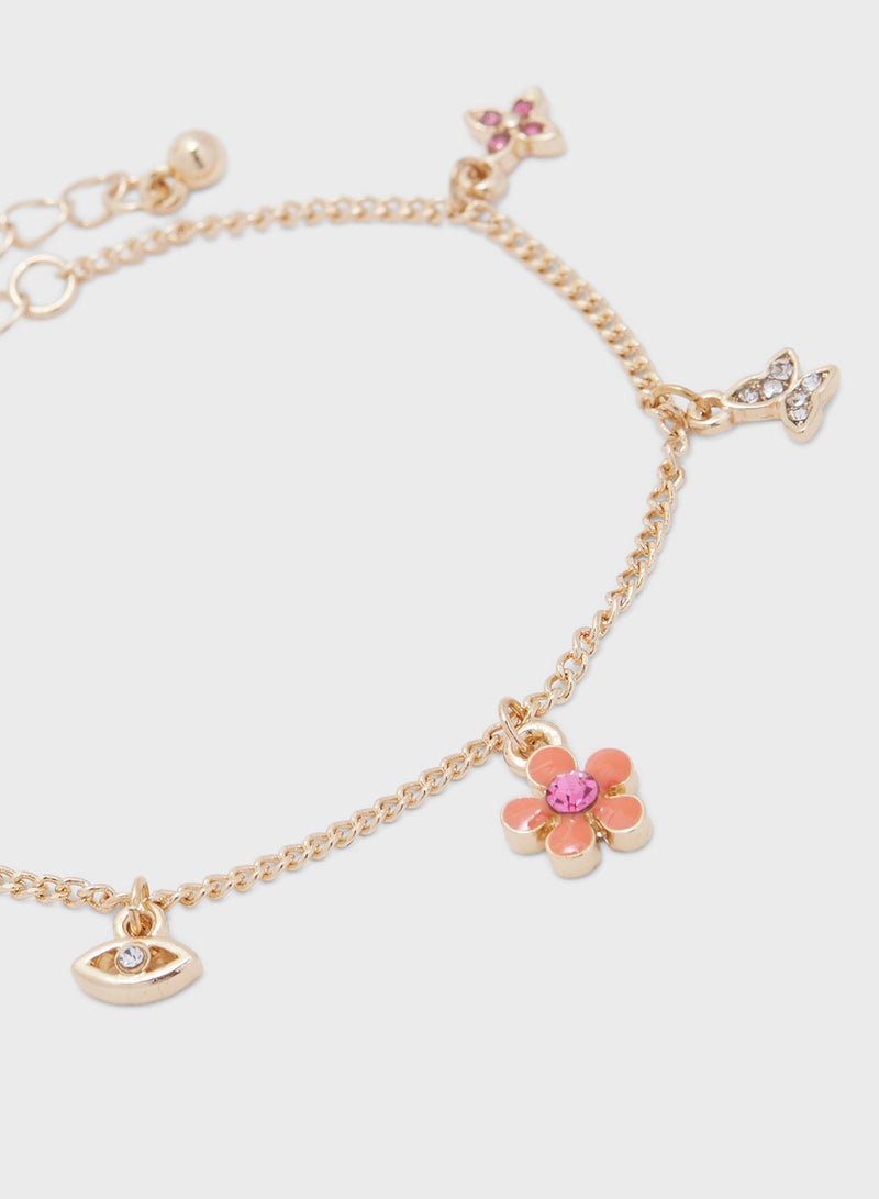 Ginger Floral Butterfly Charm Bracelet - Image 2