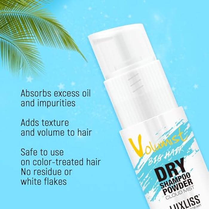 Luxliss Dry Shampoo Powder, Natural Ingredients Dry Shampoo for Women, Quickly Absorbs Excess Oil, No White Flakes, Volumizing & Voluminous - 40g - Image 5