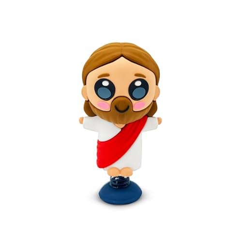 GOOFBALLS Jesus Dashboard Dancer Fun Bobblehead of Christ with Open Arms Religious Car Accessory with Sticky Pad Cute and Unique Gift for Believers Christian Drivers Faithful Friends - Image 1