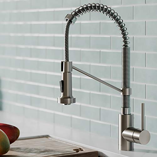 KRAUS Bolden Commercial Style 2-Function Single Handle Pull Down Kitchen Faucet in Spot-Free Stainless Steel/Chrome, KPF-1610SFSCH (Pack of 1) - Image 2