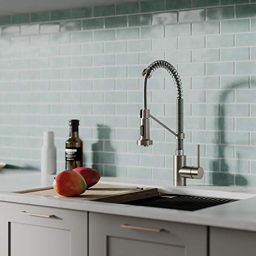 KRAUS Bolden Commercial Style 2-Function Single Handle Pull Down Kitchen Faucet in Spot-Free Stainless Steel/Chrome, KPF-1610SFSCH (Pack of 1) - Image 4