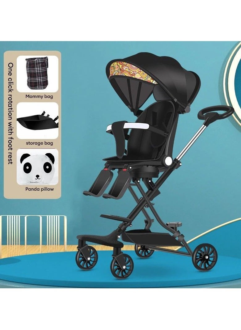 Generic Cool Berry Lightweight Baby Stroller Two-way Pushing Foldable Can Be lying Can Sitting with Canopy Suitable For Children  - Image 2