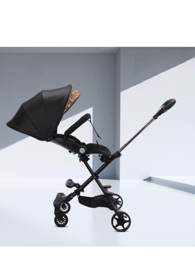 Generic Cool Berry Lightweight Baby Stroller Two-way Pushing Foldable Can Be lying Can Sitting with Canopy Suitable For Children  - Image 3