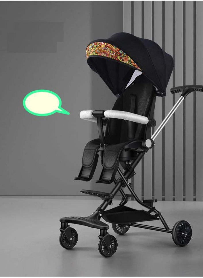 Generic Cool Berry Lightweight Baby Stroller Two-way Pushing Foldable Can Be lying Can Sitting with Canopy Suitable For Children  - Image 4