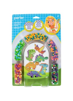 Perler Perler Colorful Dinosaur Fuse Bead Craft Kit for Kids, Multicolor, Small, 2000 Piece  - Image 1