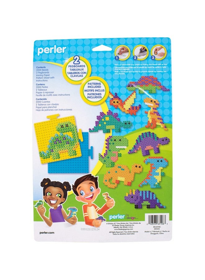 Perler Colorful Dinosaur Fuse Bead Craft Kit for Kids, Multicolor, Small, 2000 Piece - Image 2