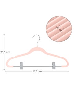 Red Dot Gift 20-Pack Pink Non-Slip Velvet Hangers with Clip 42.5cm/16.8 Inch- 360 Degree Rotatable Hook – Durable & Slim – Non Slip Hangers for Coat Hangers – Pant Hangers.  - Image 2