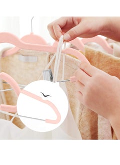 Red Dot Gift 20-Pack Pink Non-Slip Velvet Hangers with Clip 42.5cm/16.8 Inch- 360 Degree Rotatable Hook – Durable & Slim – Non Slip Hangers for Coat Hangers – Pant Hangers.  - Image 4