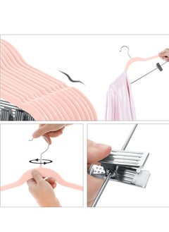Red Dot Gift 20-Pack Pink Non-Slip Velvet Hangers with Clip 42.5cm/16.8 Inch- 360 Degree Rotatable Hook – Durable & Slim – Non Slip Hangers for Coat Hangers – Pant Hangers.  - Image 3