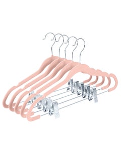 Red Dot Gift 20-Pack Pink Non-Slip Velvet Hangers with Clip 42.5cm/16.8 Inch- 360 Degree Rotatable Hook – Durable & Slim – Non Slip Hangers for Coat Hangers – Pant Hangers.  - Image 1