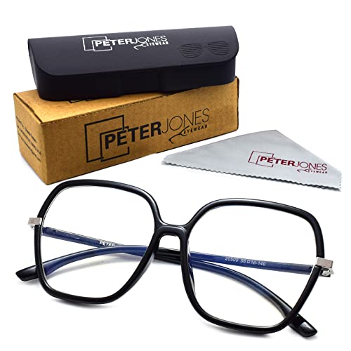 Peter Jones Oversized Square Black Blue Light Blocking Computer Glasses for Women/Girls (AG20509B) - Image 4