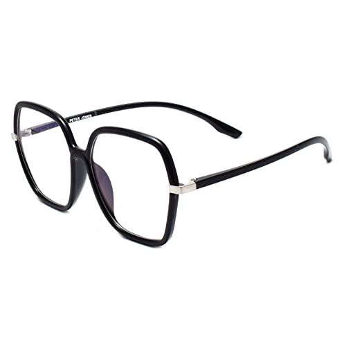 Peter Jones Oversized Square Black Blue Light Blocking Computer Glasses for Women/Girls (AG20509B) - Image 2