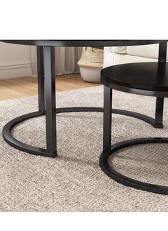 Round Nesting Coffee Table, Modern Decorative Coffee Center Table Set of 2, Sintered Stone Coffee Table for Living Room with Sturdy Metal Frame - pzsku/Z37741690F49716CB581CZ/45/_/1721375195/f192851b-7e66-4d78-a985-711b2d232d6a