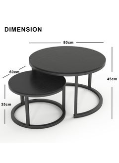 Round Nesting Coffee Table, Modern Decorative Coffee Center Table Set of 2, Sintered Stone Coffee Table for Living Room with Sturdy Metal Frame - pzsku/Z37741690F49716CB581CZ/45/_/1721375335/03cd1a27-7aa5-4a2b-b5d7-b1f36fc55706