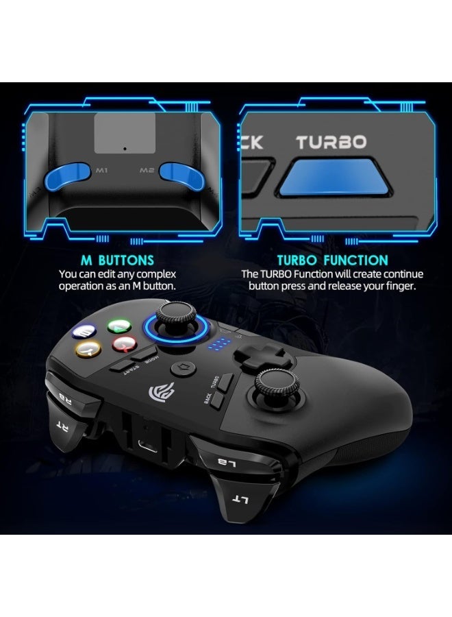 EasySMX Classic Gamepad EasySMX 9110 Wireless Gaming Controller for PC/Switch/Steam Deck/Android/Laptop/PS3/Android TV BOX with Turbo Function Dual Vibration 2.4GHz Wireless Key Combinations Battery 600mAh Up to 14 Hours Plug and Play Gamepad Joystick with 4 Customized Keys Asymmetric Button Layout Light Weight Ergonomics and Anti-Slip Design - Image 5