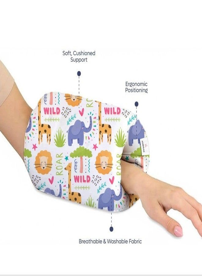 ADMIRAE Arm Feeding Pillow for Baby, Soft Nursing Pillow for Comfortable Feeding | Easy-to-Wear Arm Cushion for Mom & Dad |Washable Cover |Ideal for Bottle & Breastfeeding - Animal Print - Image 2