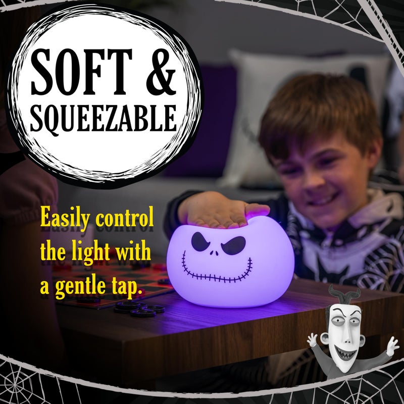 Disney Jack Skellington Squishy Light - Color-Changing Night Light for Kids & Adults, USB/Battery Operated Dimmable Lamp, Halloween & Christmas, Perfect for Bedroom, Playroom, Living Room (82503) - Image 4