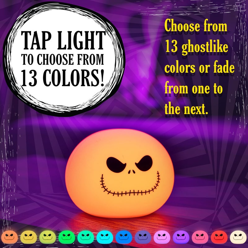 Disney Jack Skellington Squishy Light - Color-Changing Night Light for Kids & Adults, USB/Battery Operated Dimmable Lamp, Halloween & Christmas, Perfect for Bedroom, Playroom, Living Room (82503) - Image 2