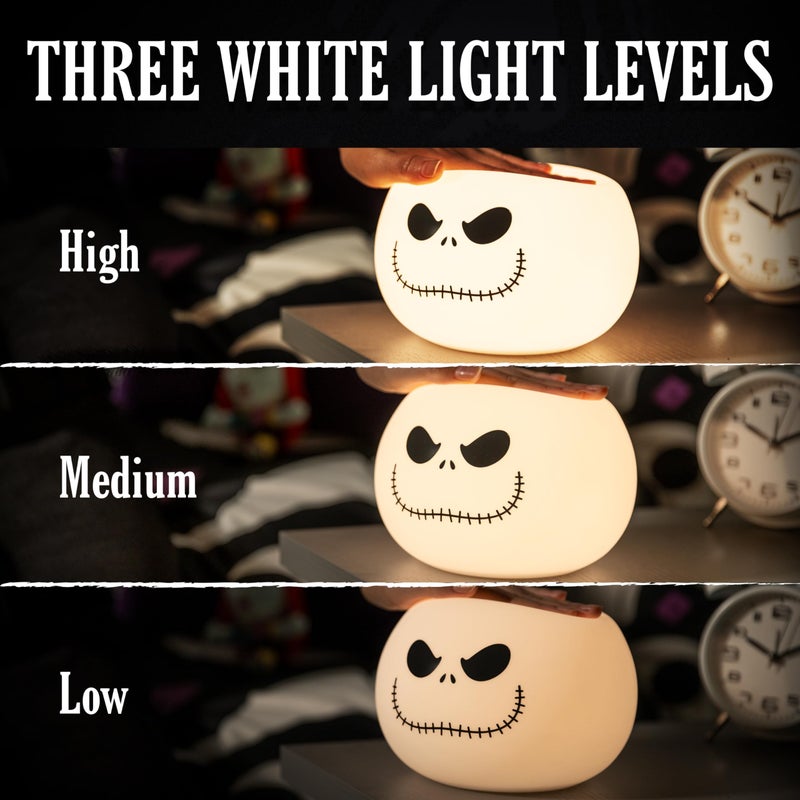 Disney Jack Skellington Squishy Light - Color-Changing Night Light for Kids & Adults, USB/Battery Operated Dimmable Lamp, Halloween & Christmas, Perfect for Bedroom, Playroom, Living Room (82503) - Image 3