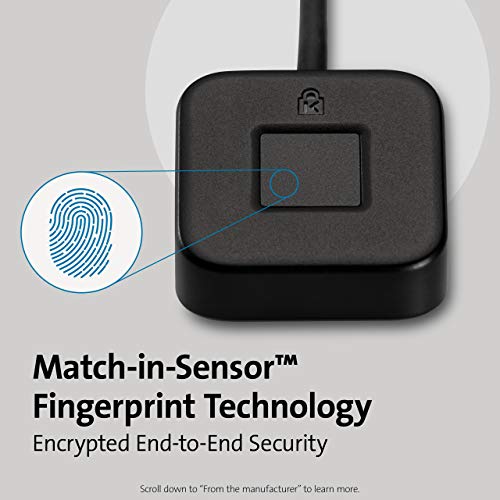 Kensington VeriMark Desktop USB Fingerprint Reader - Windows Hello, Windows 11 Fingerprint Scanner for PC, FIDO U2F, FIDO2 (K62330WW) - Image 3