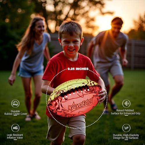 NovaEdge USBC Rechargeable Football with LED Lights Glow in The Dark Football 925inch DualColor LightUp Ball Night Play Sports Gift for Boys Girls Outdoor Games - Image 5