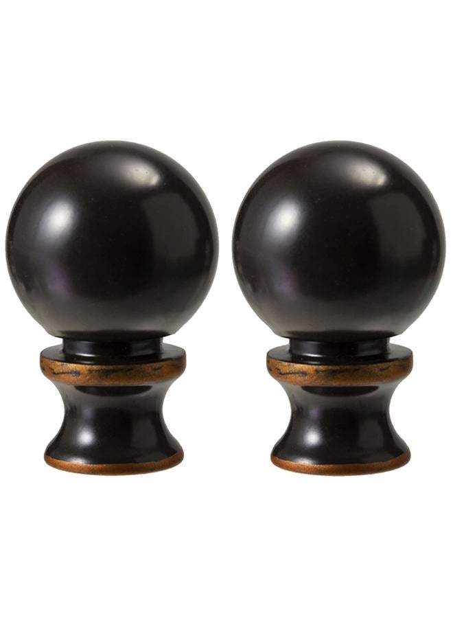 ZE-268S6- Lighting Lamp Finials 1-1/2 In High, 1/4-28 In Base Ball Finials for Lamp Shade, Finial Lamp Shade Top Screw, Lamp Shade Finials for Table Lamps, Floor Lamps, Lamp Topper Knob, Oil Rubbed Bronze 2PCS - Image 1