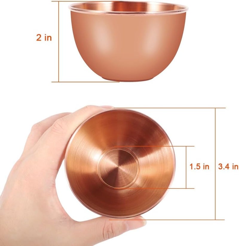 Amytalk 10 Pack 33inch Stainless Steel Sauce Dishes Mini Individual Saucers Bowl Round Seasoning Dishes Sushi Dipping Bowl Appetizer Plates Rose Gold - Image 2