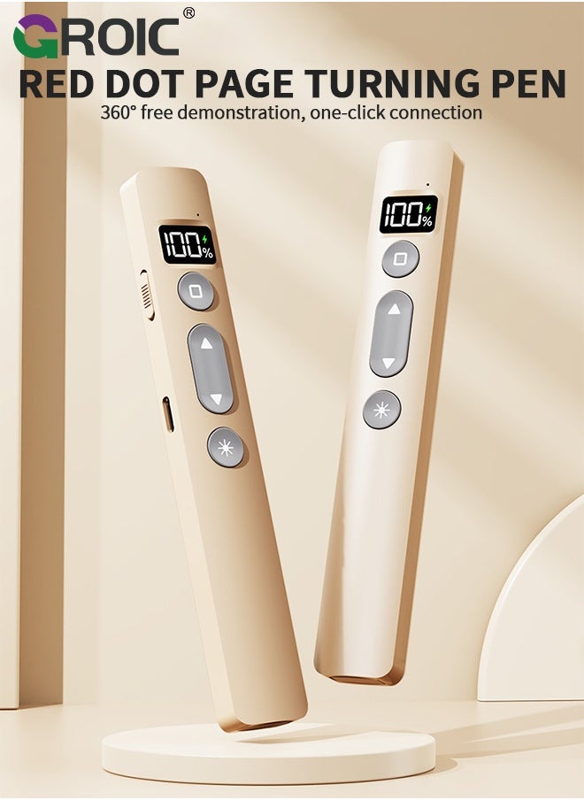 GROIC Presentation Clicker - Rechargeable Wireless Presenter with Battery Display Hyperlink, Page Up/Down, Full/Black Screen, RF 2.4GHz Remote Control PPT PowerPoint Clicker for Keynote/PPT/Mac/PC/Laptop  - Image 2