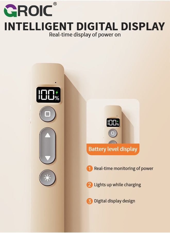 GROIC Presentation Clicker - Rechargeable Wireless Presenter with Battery Display Hyperlink, Page Up/Down, Full/Black Screen, RF 2.4GHz Remote Control PPT PowerPoint Clicker for Keynote/PPT/Mac/PC/Laptop  - Image 4