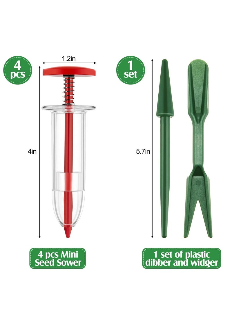 CMGTYYD - 4 Pcs Mini Sowing Seed Dispenser Sower Small Seed Spreader with 2 Transplanting Tools Manual Handheld Seed Planter Mini Hand Spreader Garden Seed Planter for Carrot,Lettuce,Grass and Spinach - Image 1